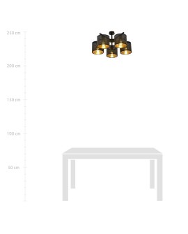 LAMPA SUFITOWA JORDAN 5-PUNKTOWA CZARNA/ZŁOTA EMIBIG