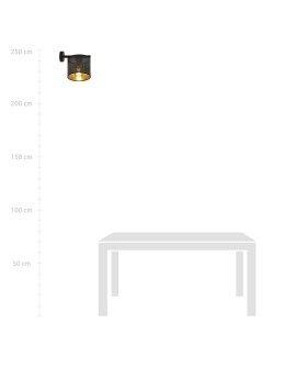 KINKIET LAMPA ŚCIENNA JORDAN K1 CZARNA/ZŁOTA EMIBIG