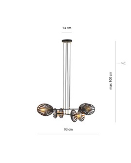 LAMPA WISZĄCA PLAYA 4 CZARNA EMIBIG