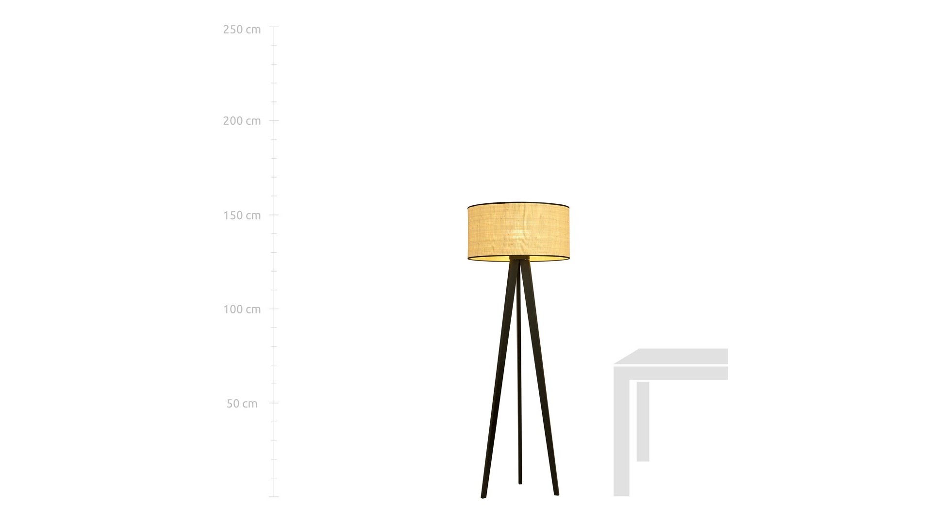 LAMPA PODŁOGOWA STOJĄCA ASTON LP1 RATTANOWA EMIBIG