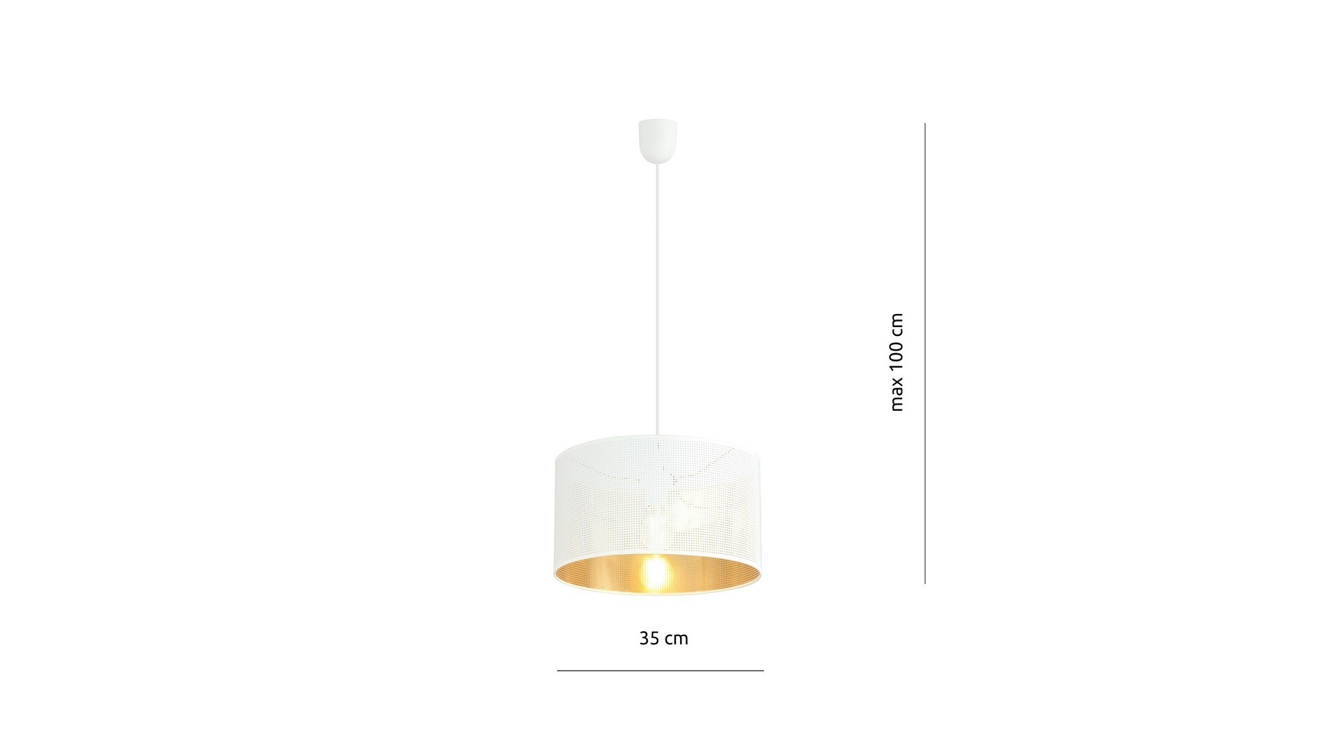 LAMPA WISZĄCA ASTON 1 BIAŁA ZŁOTA EMIBIG