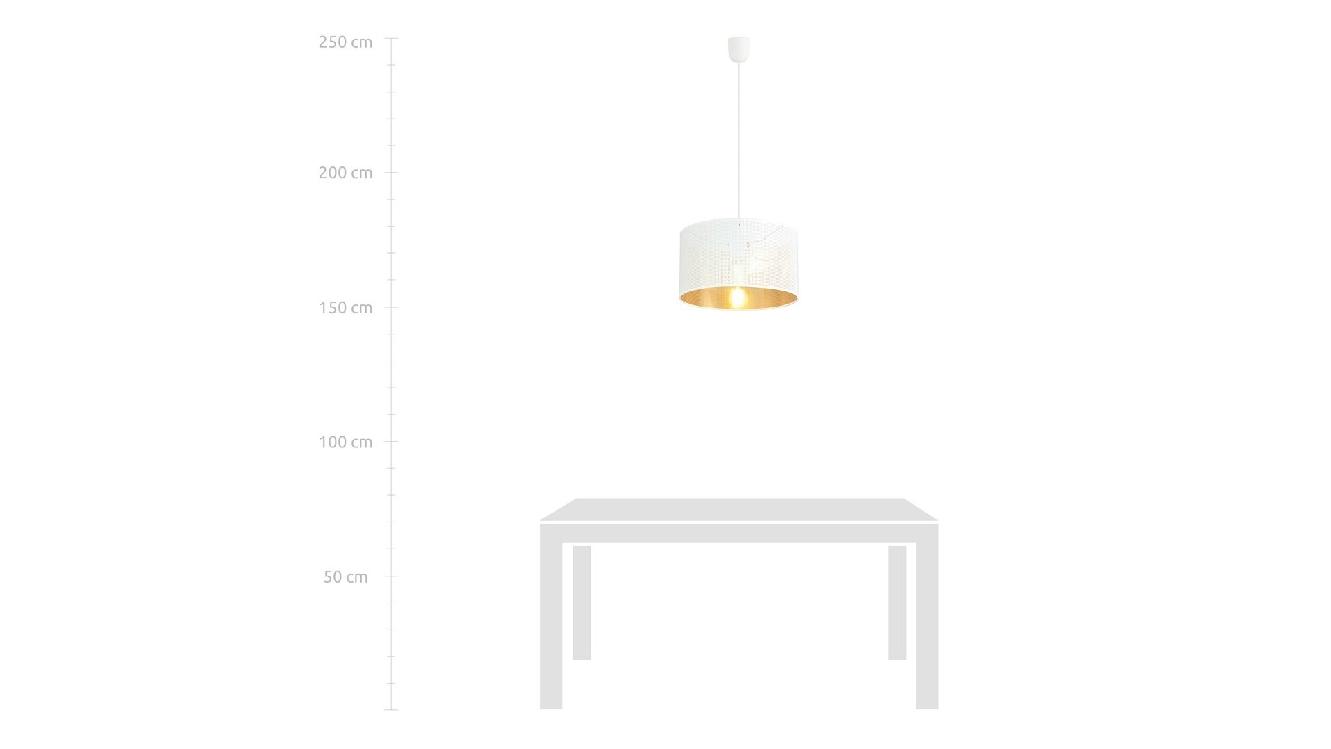 LAMPA WISZĄCA ASTON 1 BIAŁA ZŁOTA EMIBIG