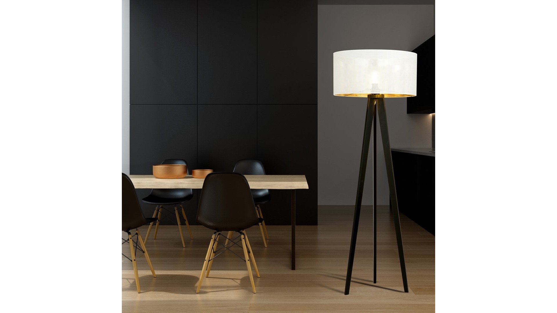 LAMPA PODŁOGOWA STOJĄCA ASTON LP1 BIAŁA/ZŁOTA EMIBIG