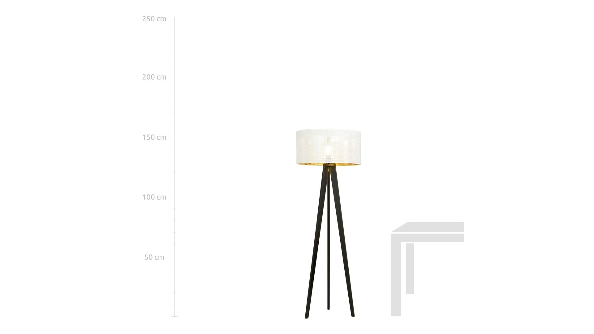 LAMPA PODŁOGOWA STOJĄCA ASTON LP1 BIAŁA/ZŁOTA EMIBIG