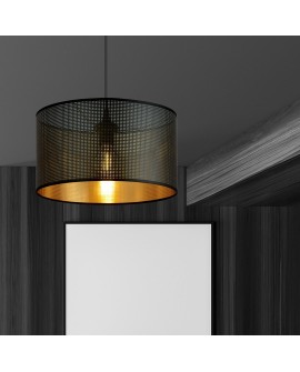 LAMPA WISZĄCA ASTON 1 CZARNA ZŁOTA EMIBIG