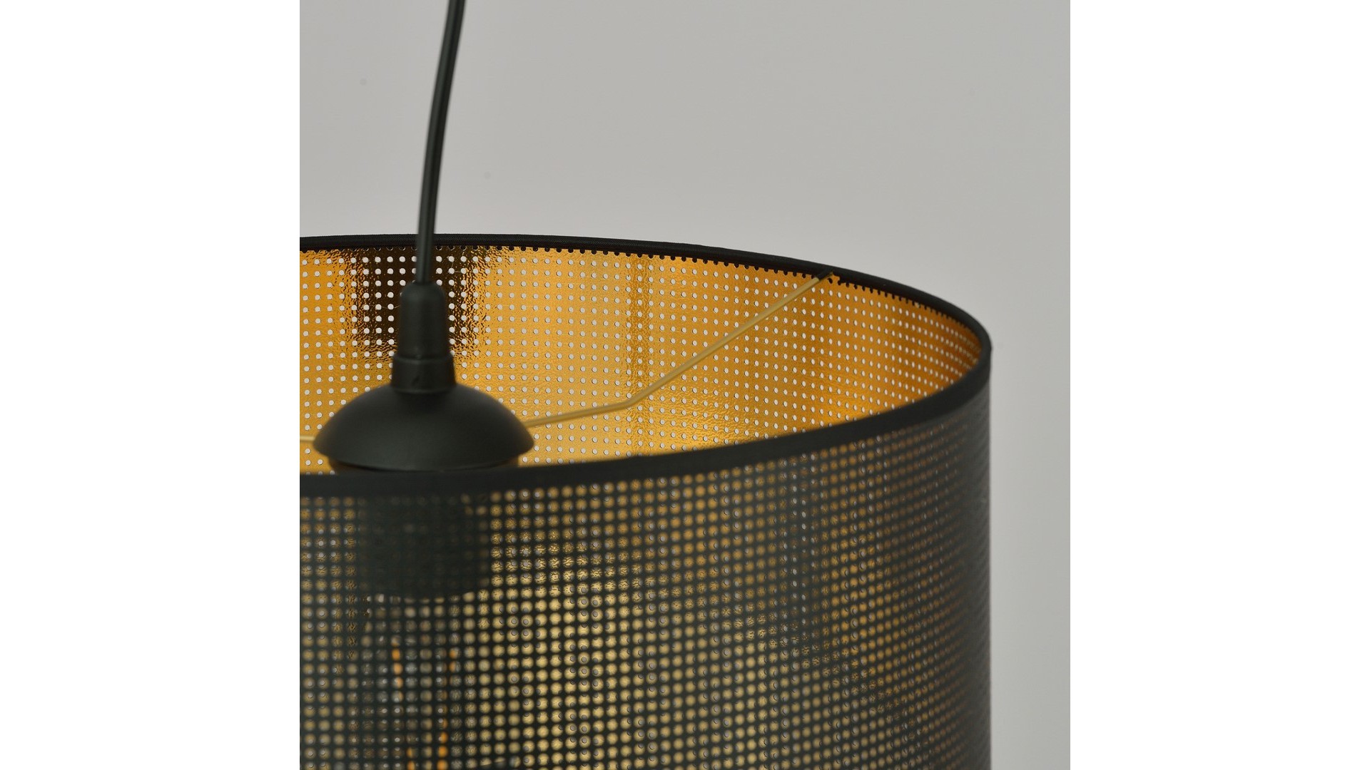 LAMPA WISZĄCA ASTON 1 CZARNA ZŁOTA EMIBIG