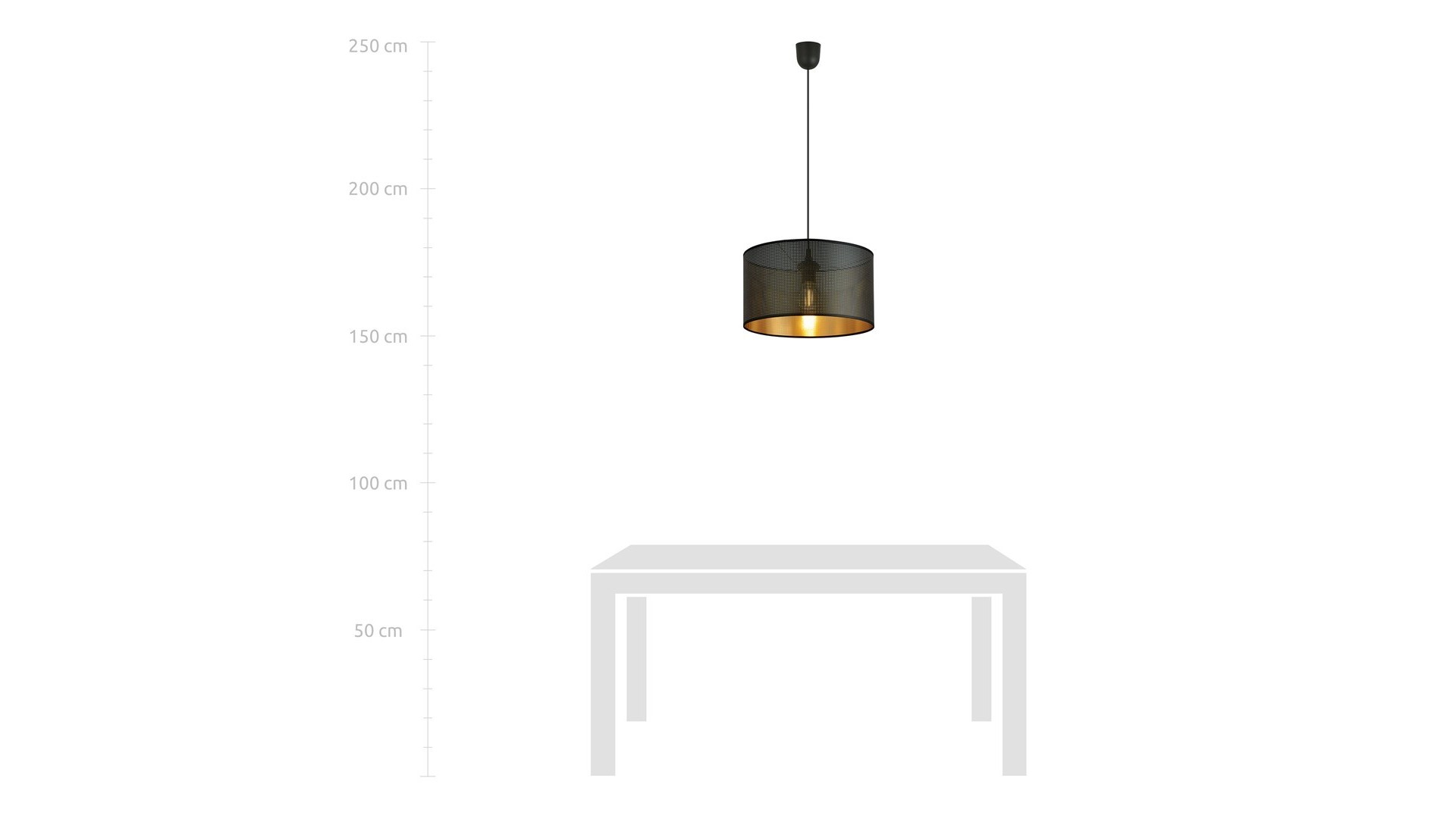 LAMPA WISZĄCA ASTON 1 CZARNA ZŁOTA EMIBIG