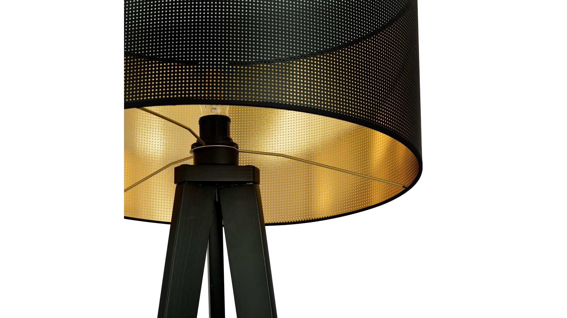 LAMPA PODŁOGOWA STOJĄCA ASTON LP1 CZARNA/ZŁOTA EMIBIG