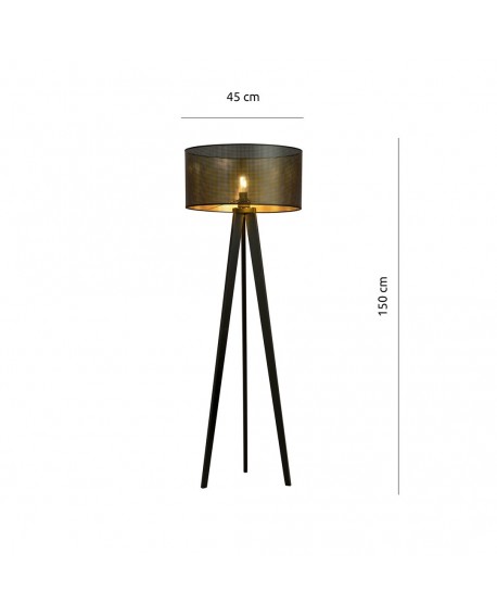 LAMPA PODŁOGOWA STOJĄCA ASTON LP1 CZARNA/ZŁOTA EMIBIG