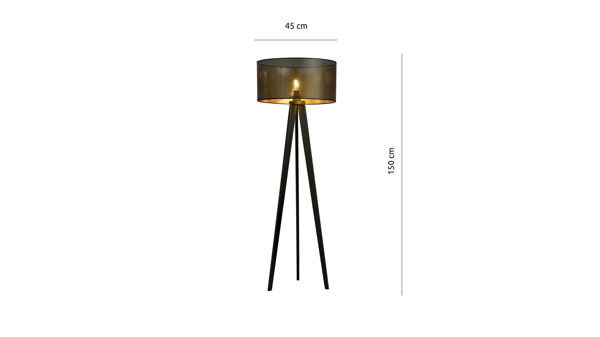 LAMPA PODŁOGOWA STOJĄCA ASTON LP1 CZARNA/ZŁOTA EMIBIG