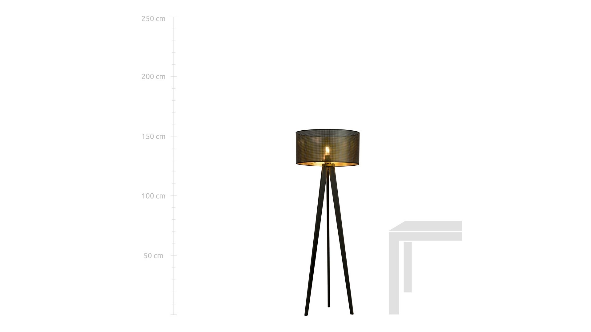 LAMPA PODŁOGOWA STOJĄCA ASTON LP1 CZARNA/ZŁOTA EMIBIG