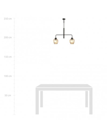 LAMPA SUFITOWA LUKKA 2-PUNKTOWA CZARNA/BURSZTYNOWA EMIBIG