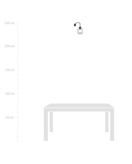KINKIET LAMPA ŚCIENNA LUKKA K1 CZARNA/PRZEZROCZYSTA EMIBIG
