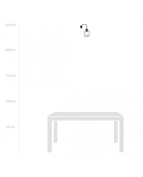 KINKIET LAMPA ŚCIENNA LUKKA K1 CZARNA/PRZEZROCZYSTA EMIBIG
