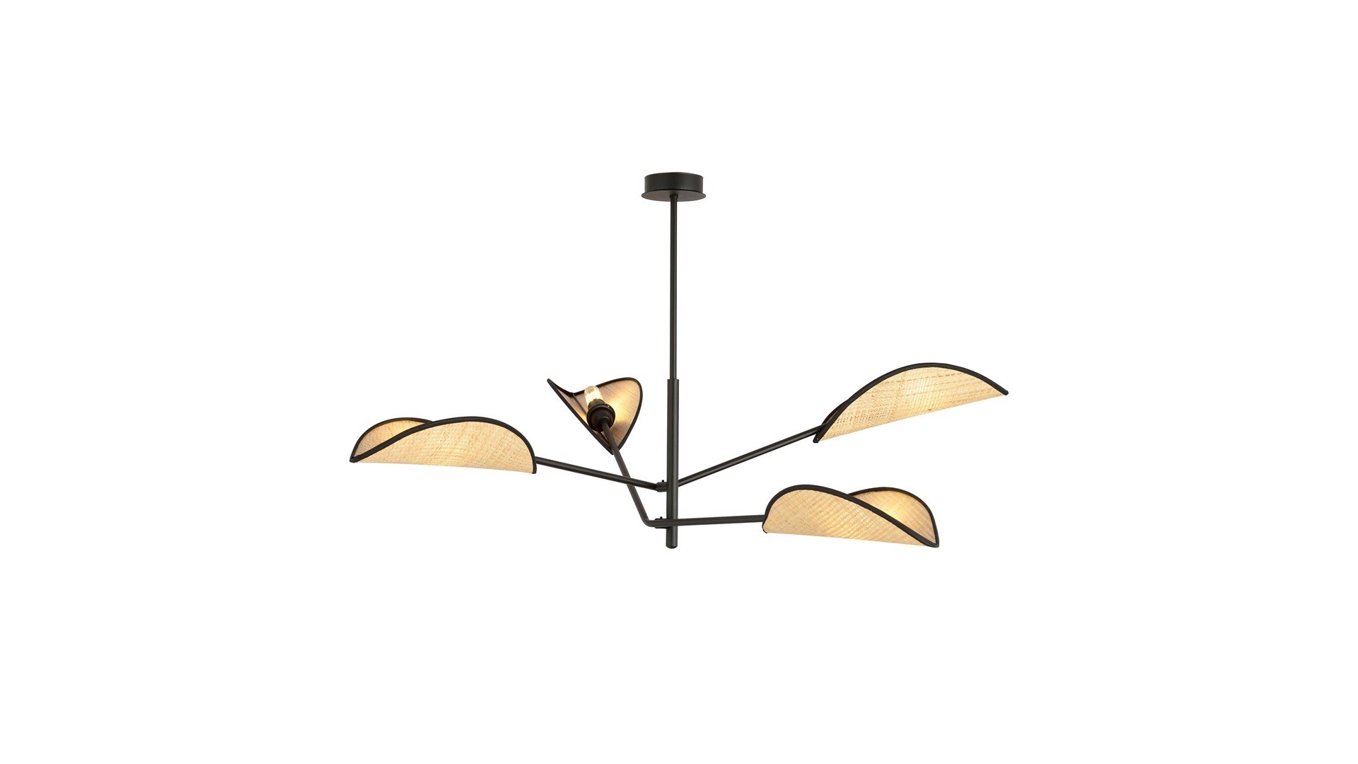 LAMPA SUFITOWA VENE 4-PUNKTOWA CZARNA/RATTANOWA EMIBIG