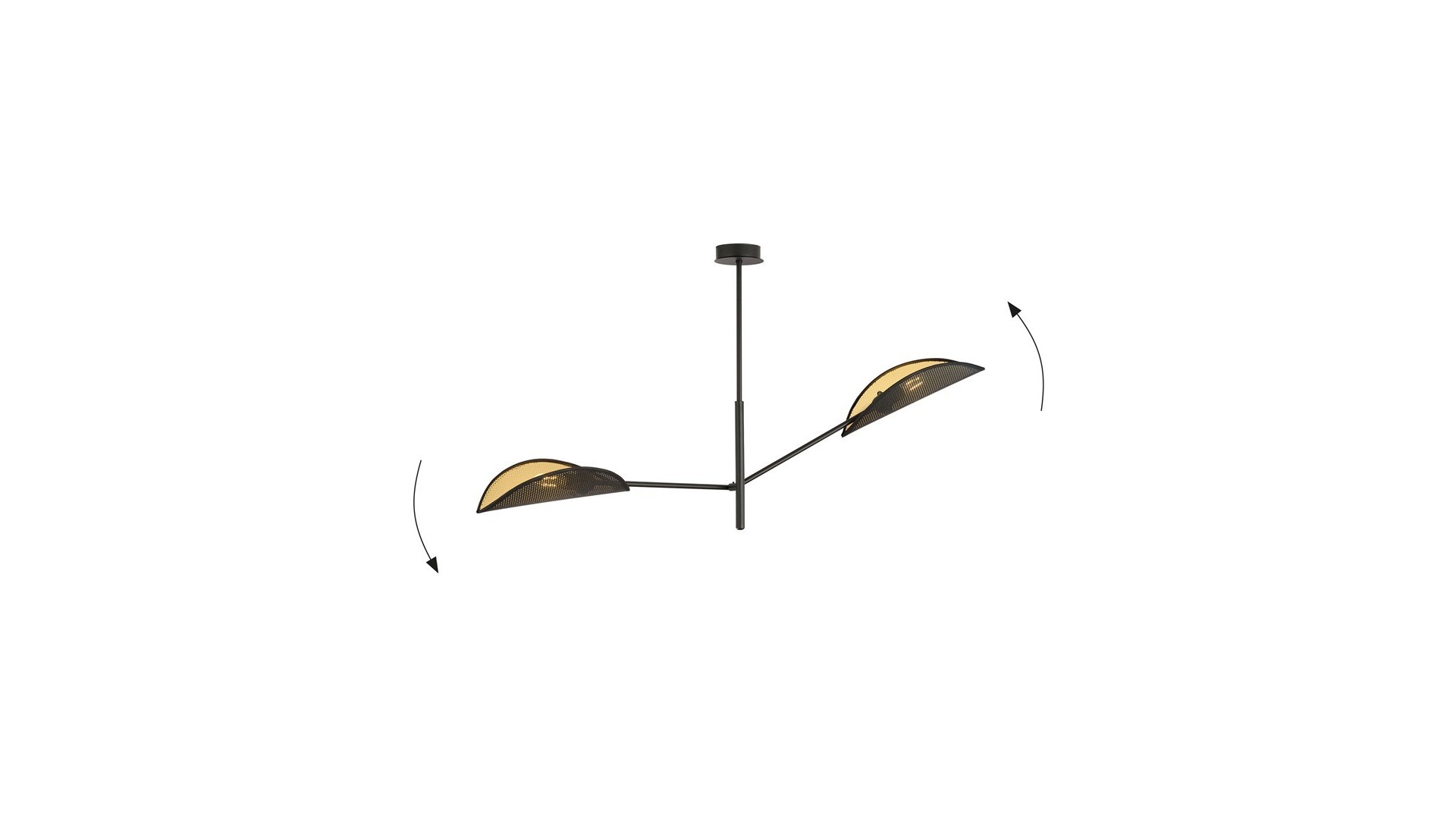 LAMPA SUFITOWA VENE 2-PUNKTOWA CZARNA/ZŁOTA EMIBIG