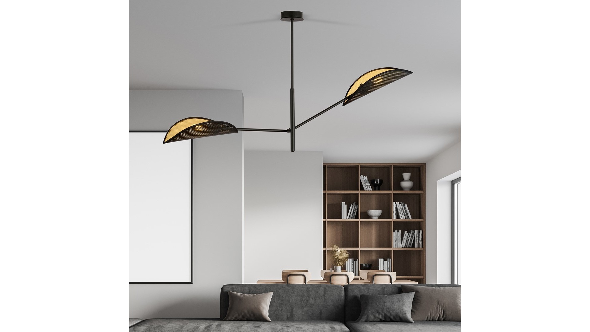 LAMPA SUFITOWA VENE 2-PUNKTOWA CZARNA/ZŁOTA EMIBIG