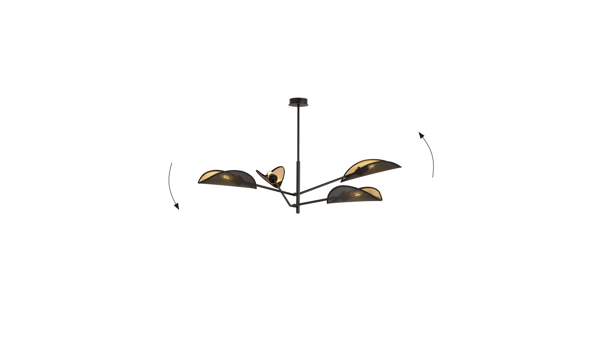 LAMPA SUFITOWA VENE 4-PUNKTOWA CZARNA/ZŁOTA EMIBIG