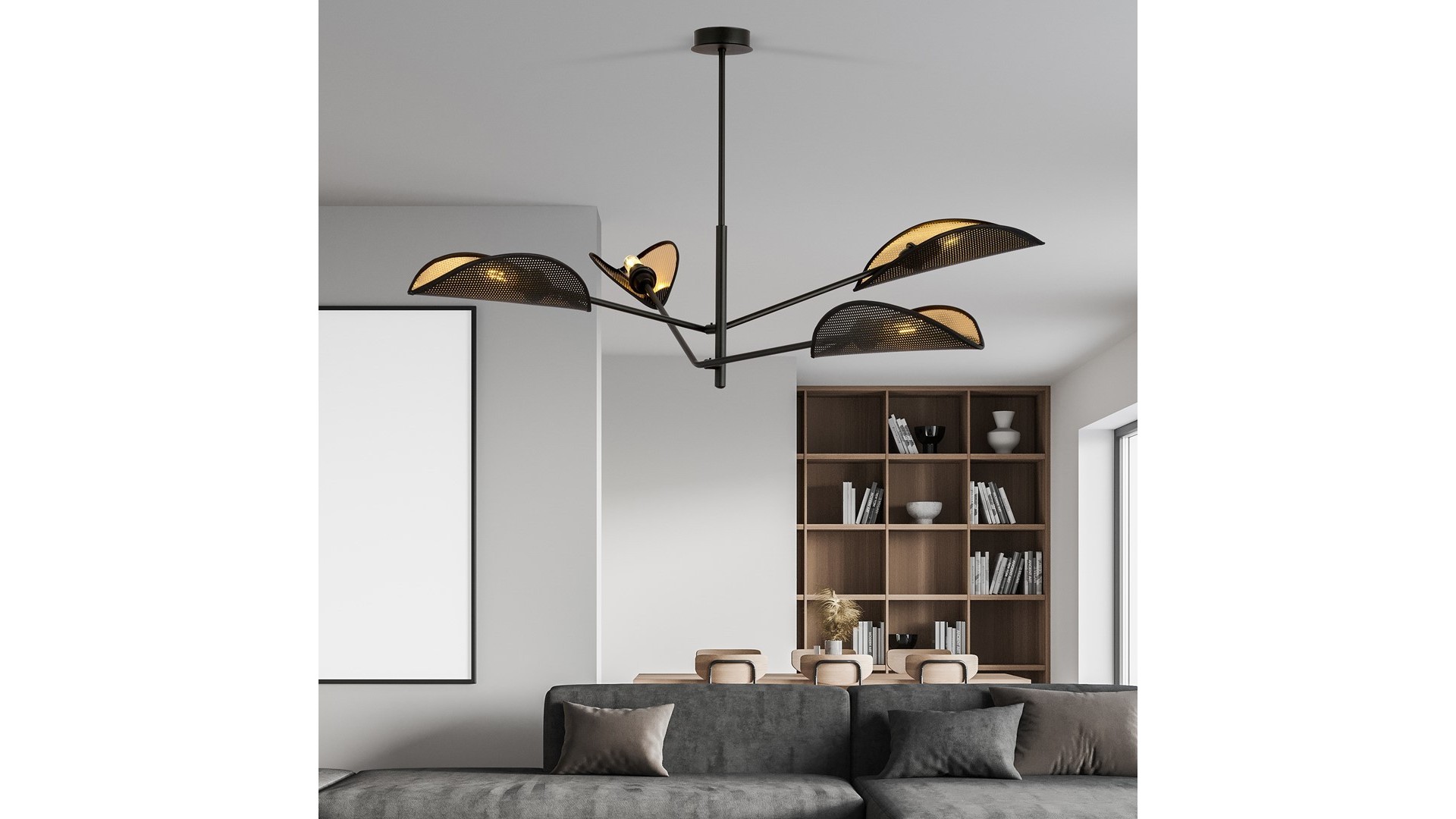LAMPA SUFITOWA VENE 4-PUNKTOWA CZARNA/ZŁOTA EMIBIG
