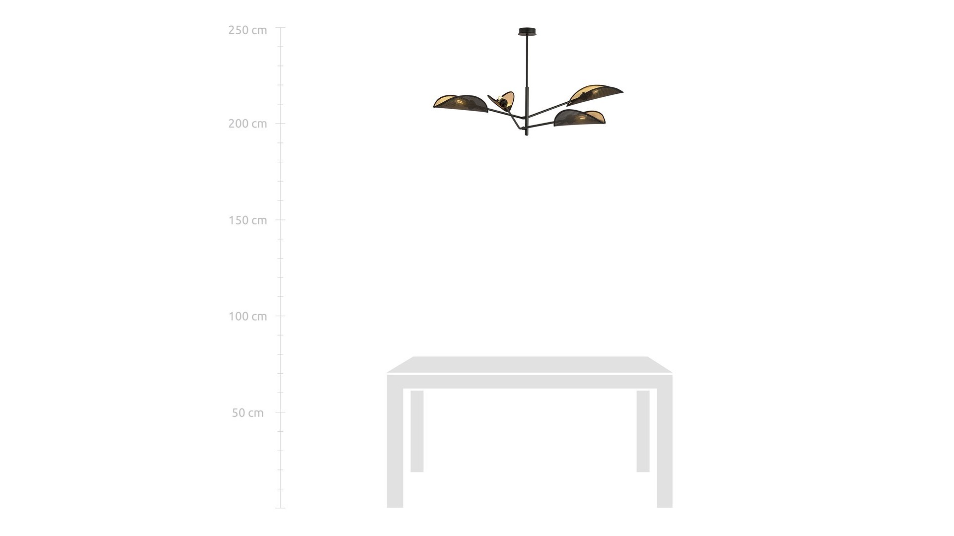 LAMPA SUFITOWA VENE 4-PUNKTOWA CZARNA/ZŁOTA EMIBIG