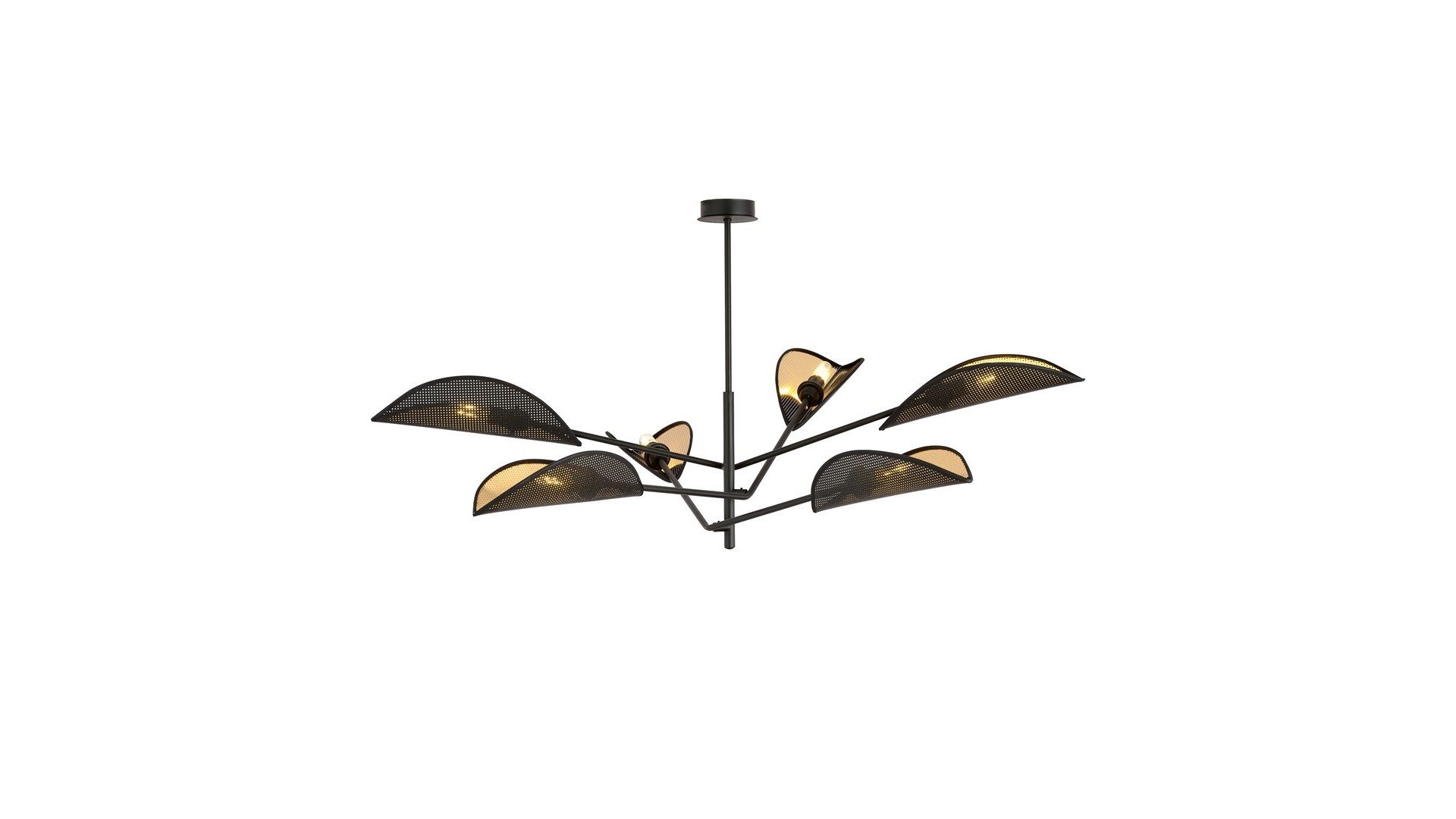 LAMPA SUFITOWA VENE 6-PUNKTOWA CZARNA/ZŁOTA EMIBIG