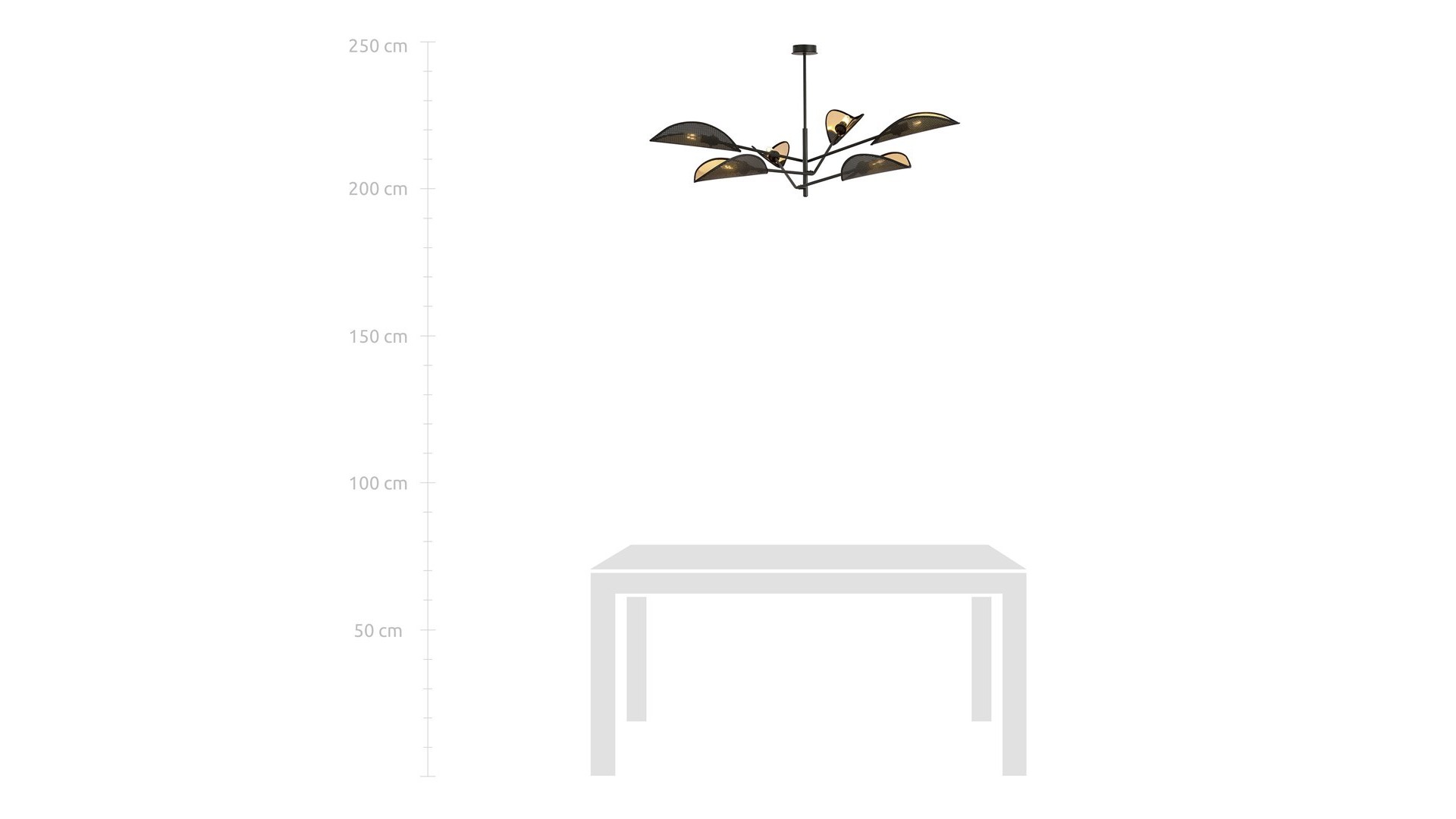 LAMPA SUFITOWA VENE 6-PUNKTOWA CZARNA/ZŁOTA EMIBIG