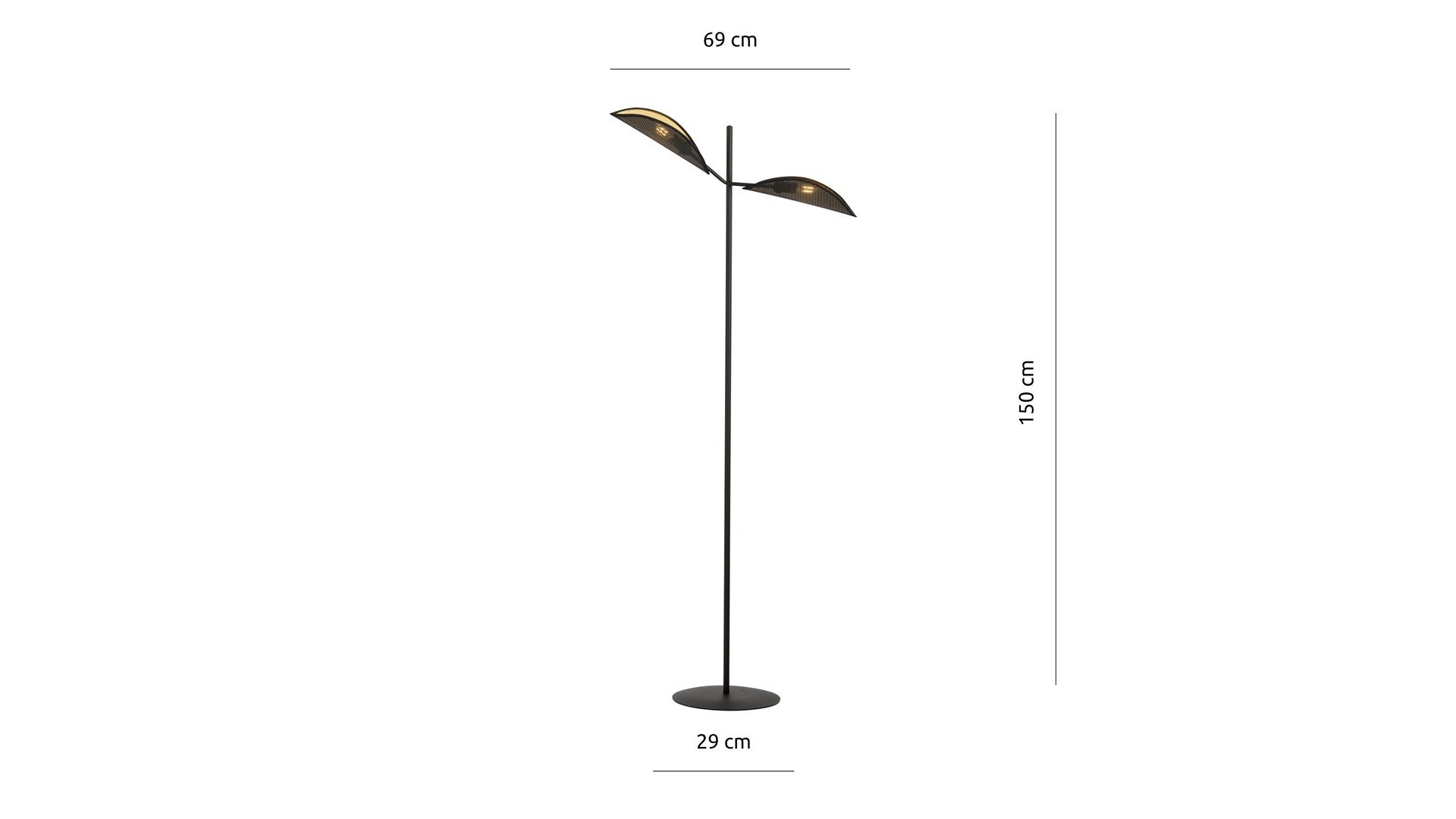 LAMPA PODŁOGOWA STOJĄCA VENE LP2 CZARNA/ZŁOTA EMIBIG