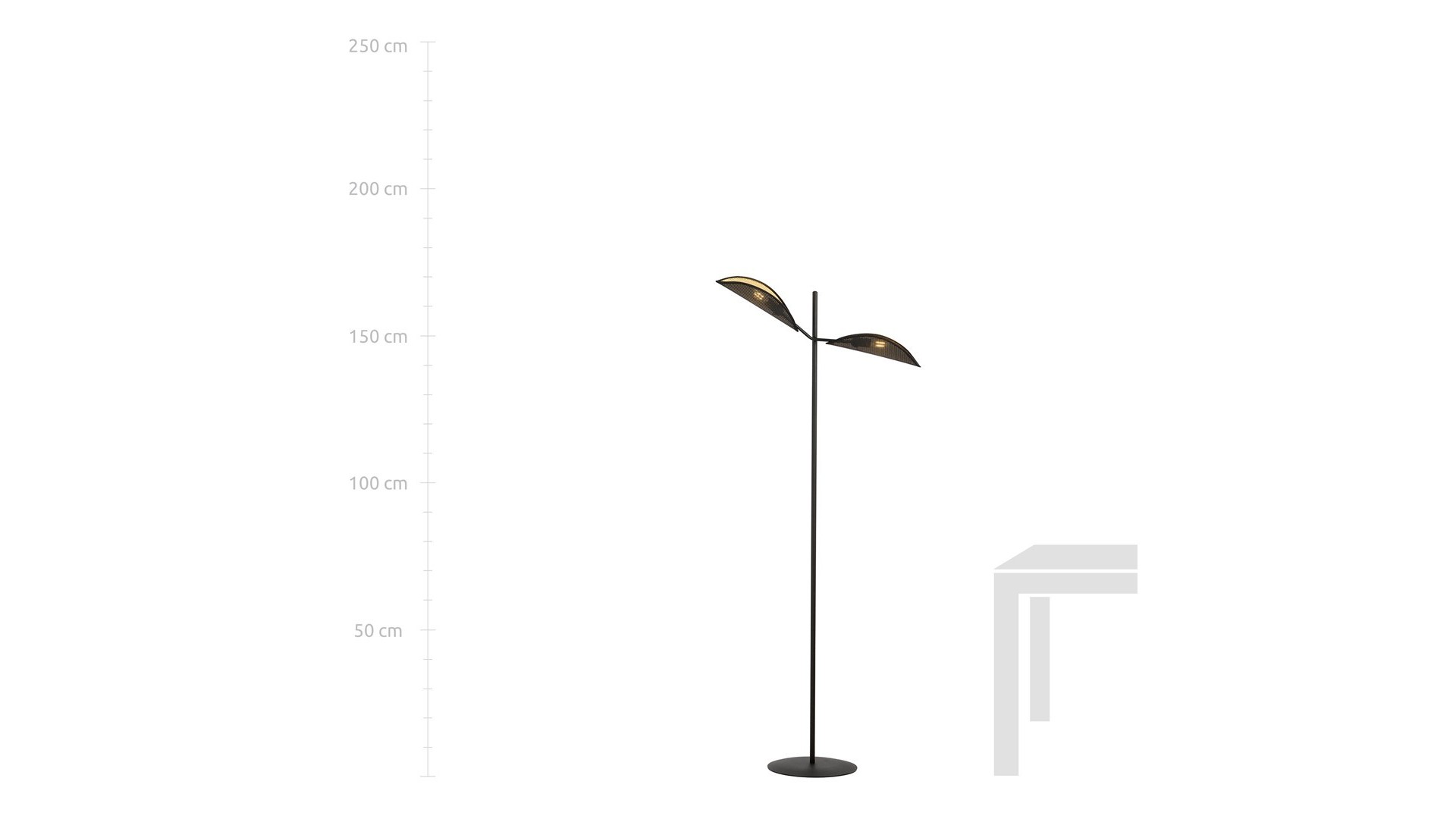 LAMPA PODŁOGOWA STOJĄCA VENE LP2 CZARNA/ZŁOTA EMIBIG