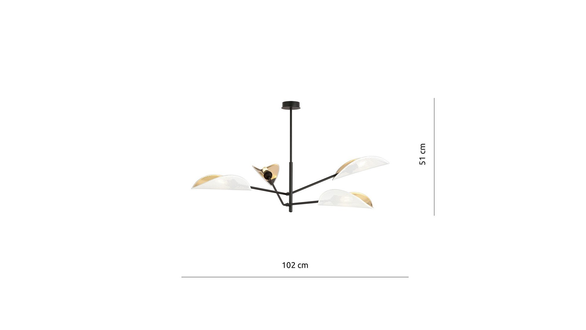 LAMPA SUFITOWA VENE 4-PUNKTOWA BIAŁA/ZŁOTA EMIBIG