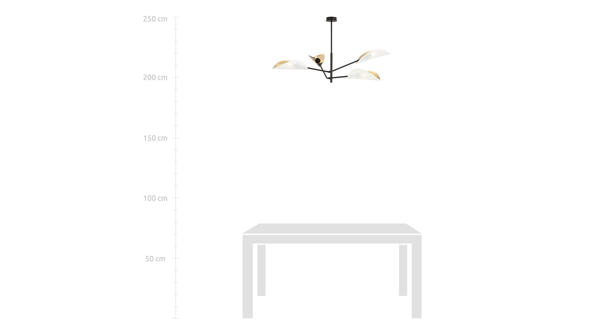 LAMPA SUFITOWA VENE 4-PUNKTOWA BIAŁA/ZŁOTA EMIBIG