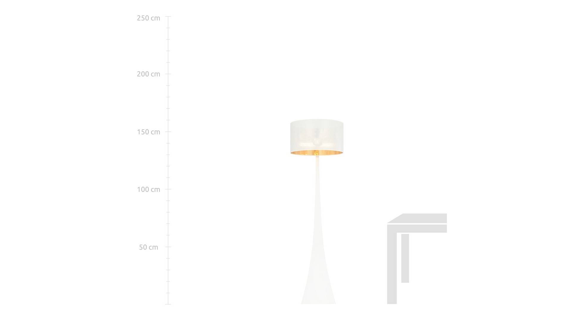 LAMPA PODŁOGOWA STOJĄCA ESTRELLA LP1 BIAŁA/ZŁOTA EMIBIG