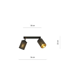 LAMPA SUFITOWA BRONX 2-PUNKTOWA CZARNA EMIBIG