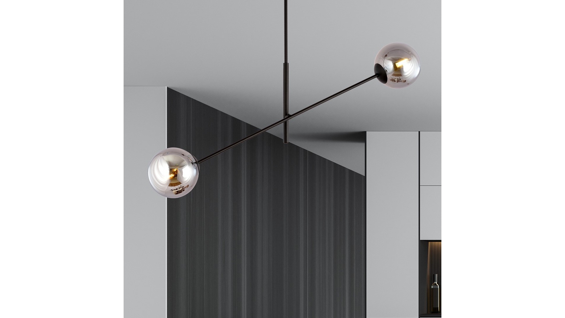LAMPA SUFITOWA LINEAR 2-PUNKTOWA CZARNA/GRAFITOWA EMIBIG