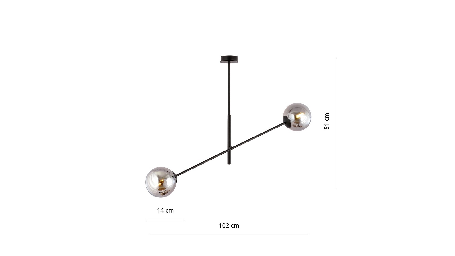 LAMPA SUFITOWA LINEAR 2-PUNKTOWA CZARNA/GRAFITOWA EMIBIG
