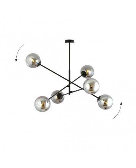 LAMPA SUFITOWA LINEAR 6-PUNKTOWA CZARNA/GRAFITOWA EMIBIG