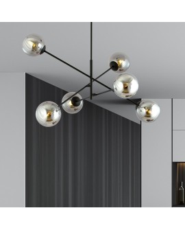 LAMPA SUFITOWA LINEAR 6-PUNKTOWA CZARNA/GRAFITOWA EMIBIG