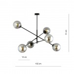 LAMPA SUFITOWA LINEAR 6-PUNKTOWA CZARNA/GRAFITOWA EMIBIG