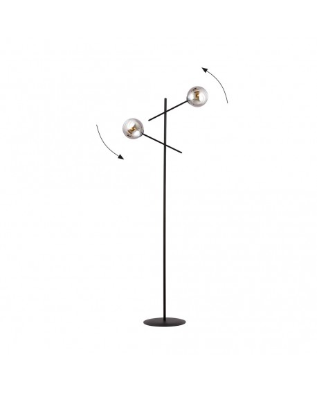 LAMPA PODŁOGOWA STOJĄCA LINEAR LP2 CZARNA/GRAFIT EMIBIG