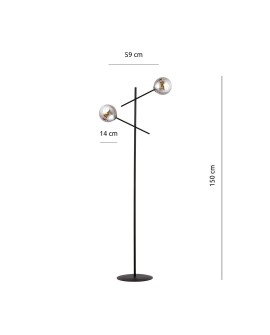 LAMPA PODŁOGOWA STOJĄCA LINEAR LP2 CZARNA/GRAFIT EMIBIG