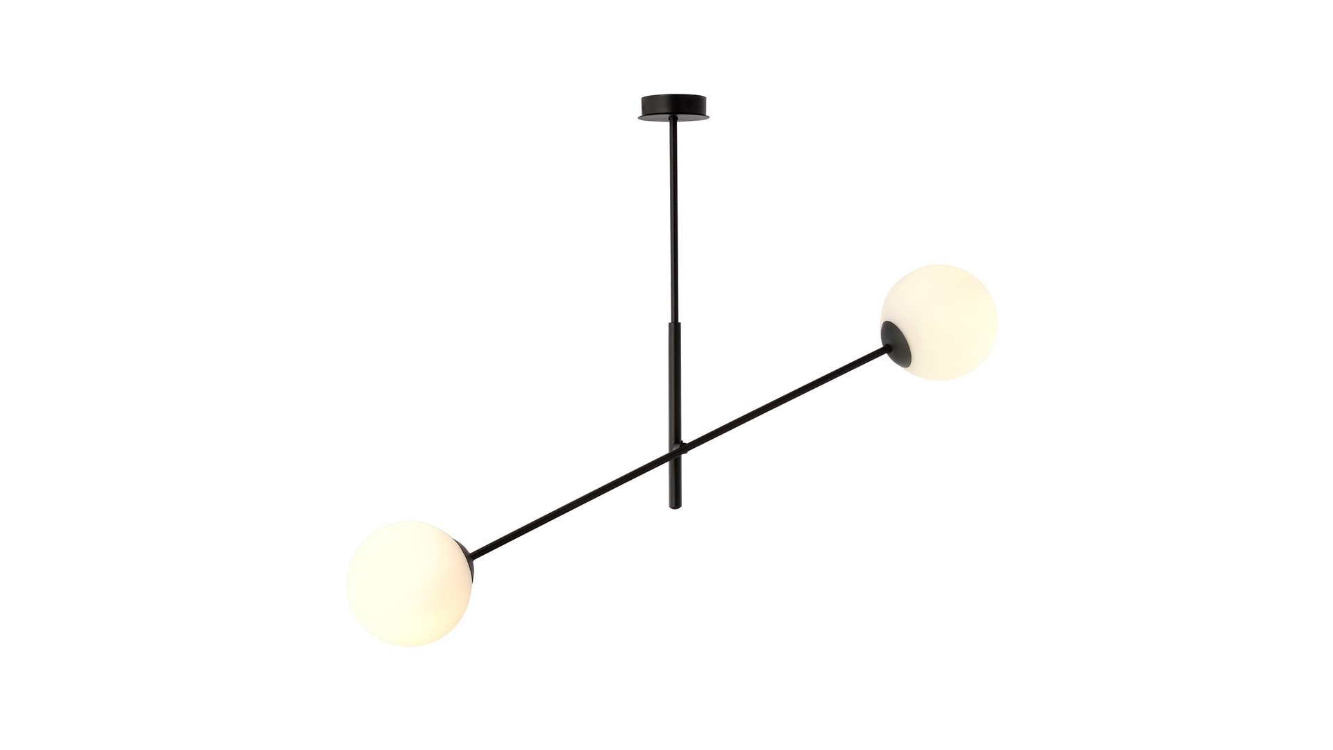 LAMPA SUFITOWA LINEAR 2-PUNKTOWA CZARNA/BIAŁE KULE EMIBIG