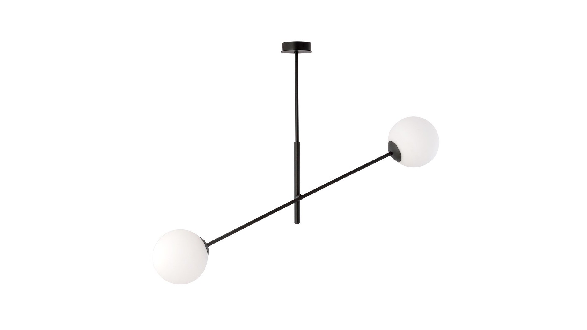 LAMPA SUFITOWA LINEAR 2-PUNKTOWA CZARNA/BIAŁE KULE EMIBIG