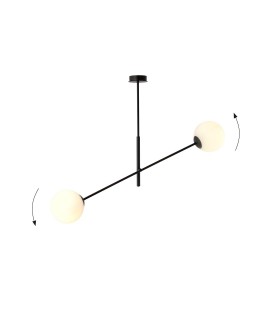 LAMPA SUFITOWA LINEAR 2-PUNKTOWA CZARNA/BIAŁE KULE EMIBIG