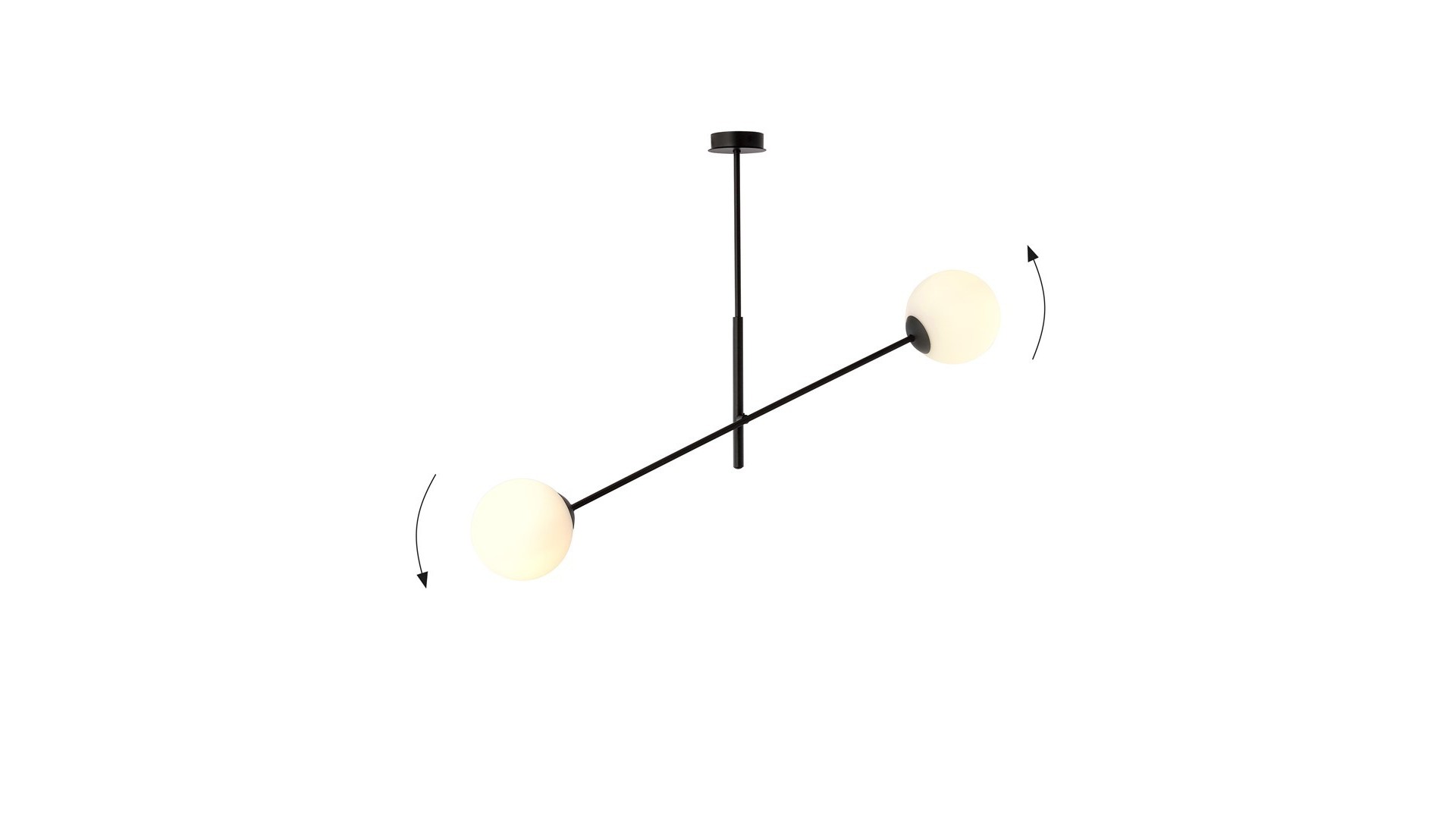 LAMPA SUFITOWA LINEAR 2-PUNKTOWA CZARNA/BIAŁE KULE EMIBIG