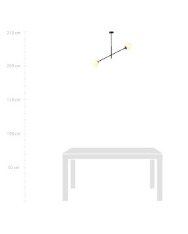 LAMPA SUFITOWA LINEAR 2-PUNKTOWA CZARNA/BIAŁE KULE EMIBIG