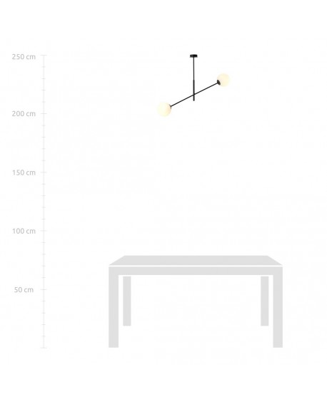 LAMPA SUFITOWA LINEAR 2-PUNKTOWA CZARNA/BIAŁE KULE EMIBIG