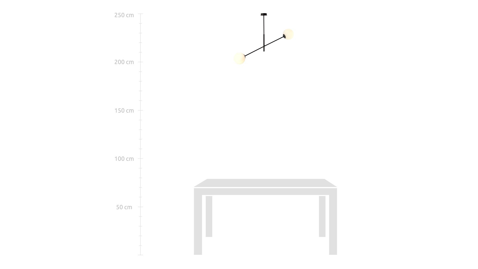 LAMPA SUFITOWA LINEAR 2-PUNKTOWA CZARNA/BIAŁE KULE EMIBIG