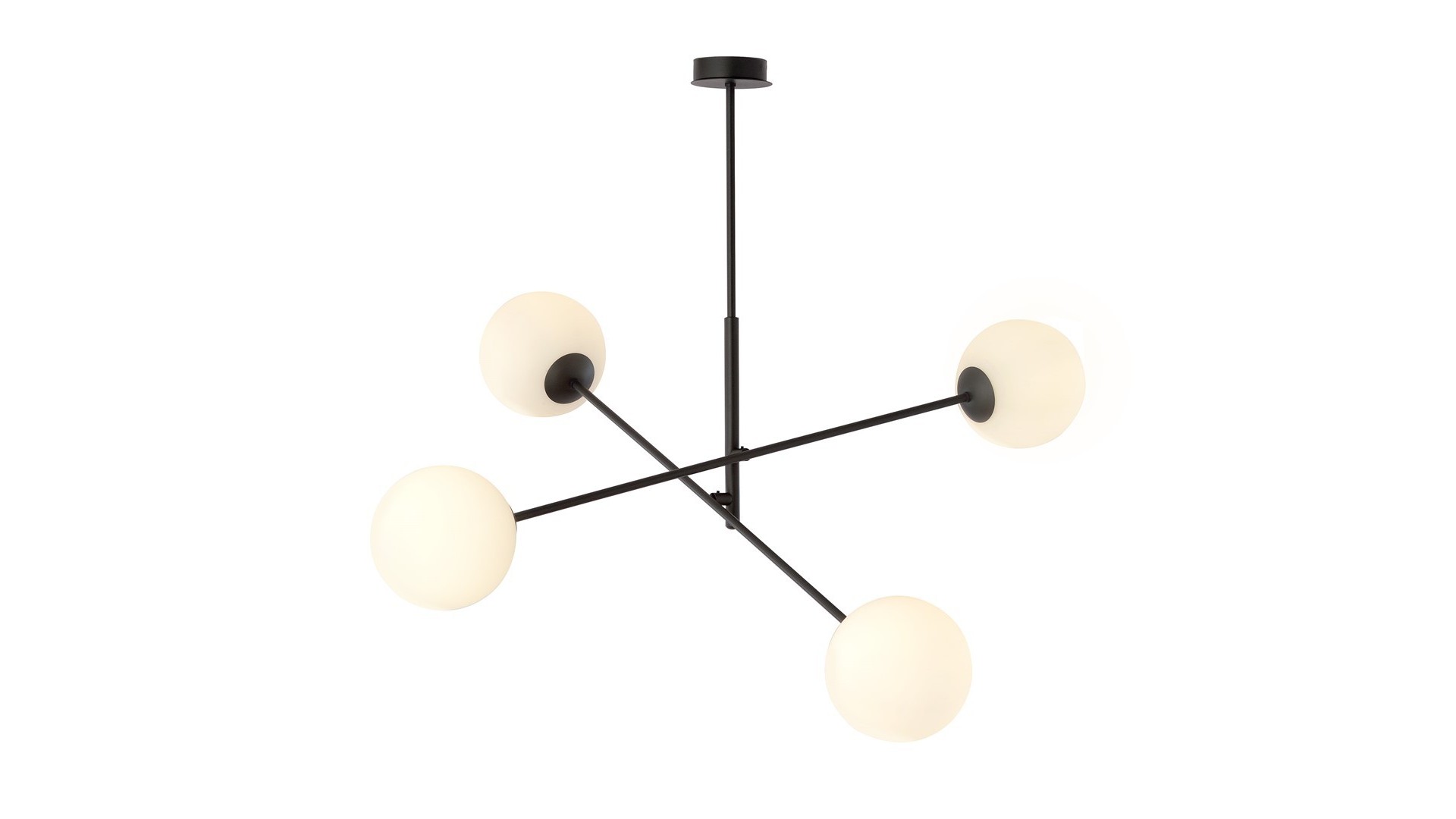 LAMPA SUFITOWA LINEAR 4-PUNKTOWA CZARNA/BIAŁE KULE EMIBIG