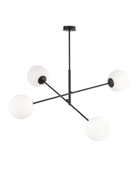 LAMPA SUFITOWA LINEAR 4-PUNKTOWA CZARNA/BIAŁE KULE EMIBIG