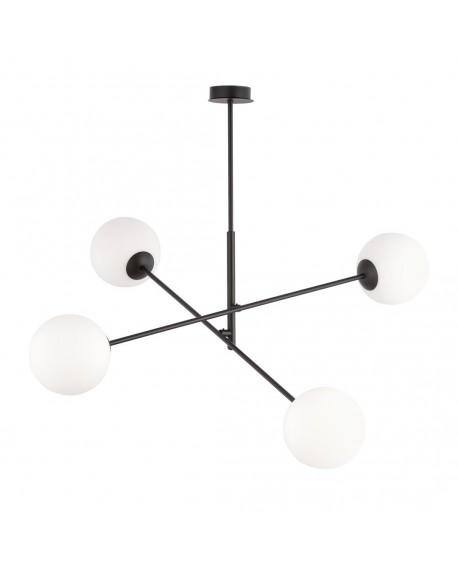 LAMPA SUFITOWA LINEAR 4-PUNKTOWA CZARNA/BIAŁE KULE EMIBIG