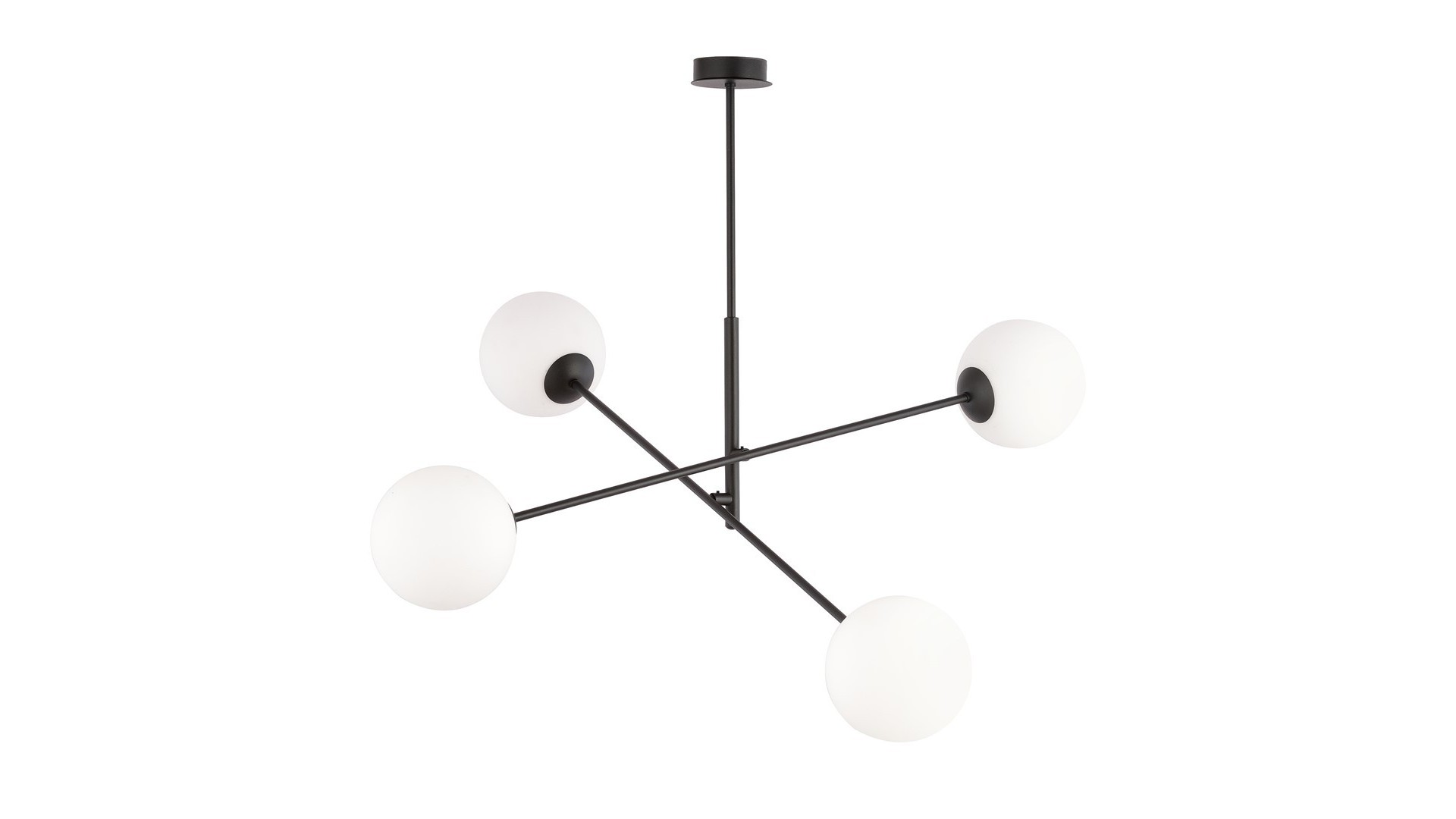 LAMPA SUFITOWA LINEAR 4-PUNKTOWA CZARNA/BIAŁE KULE EMIBIG
